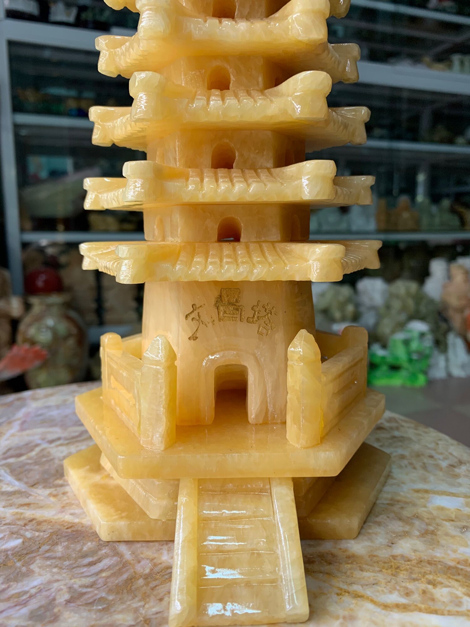 Tháp Văn Xương Đá Ngọc Hoàng Long - cao 40cm