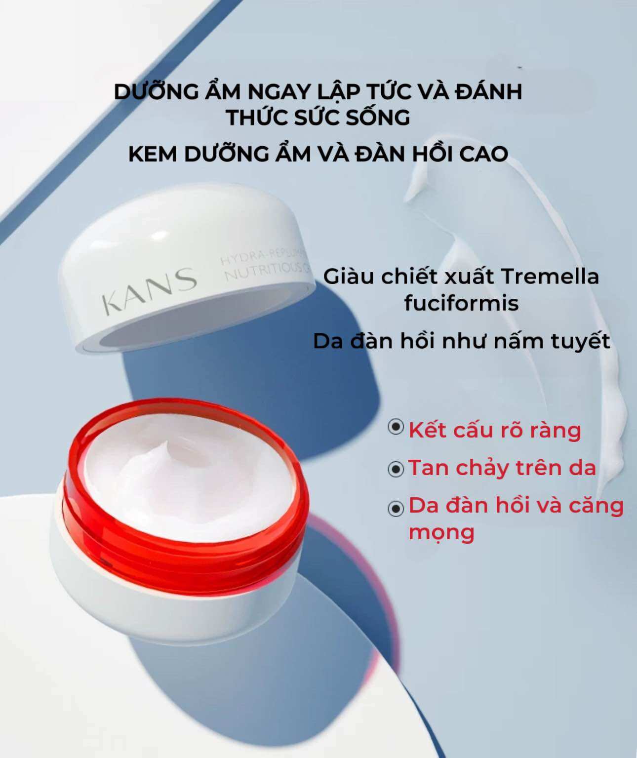 Bộ mỹ phẩm Kans Cấp Ẩm Chuyên Sâu Giúp Da Đàn Hồi Cao