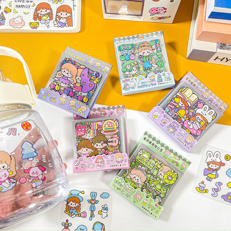 Set 100 tấm hình dán sticker pet chống thấm nước