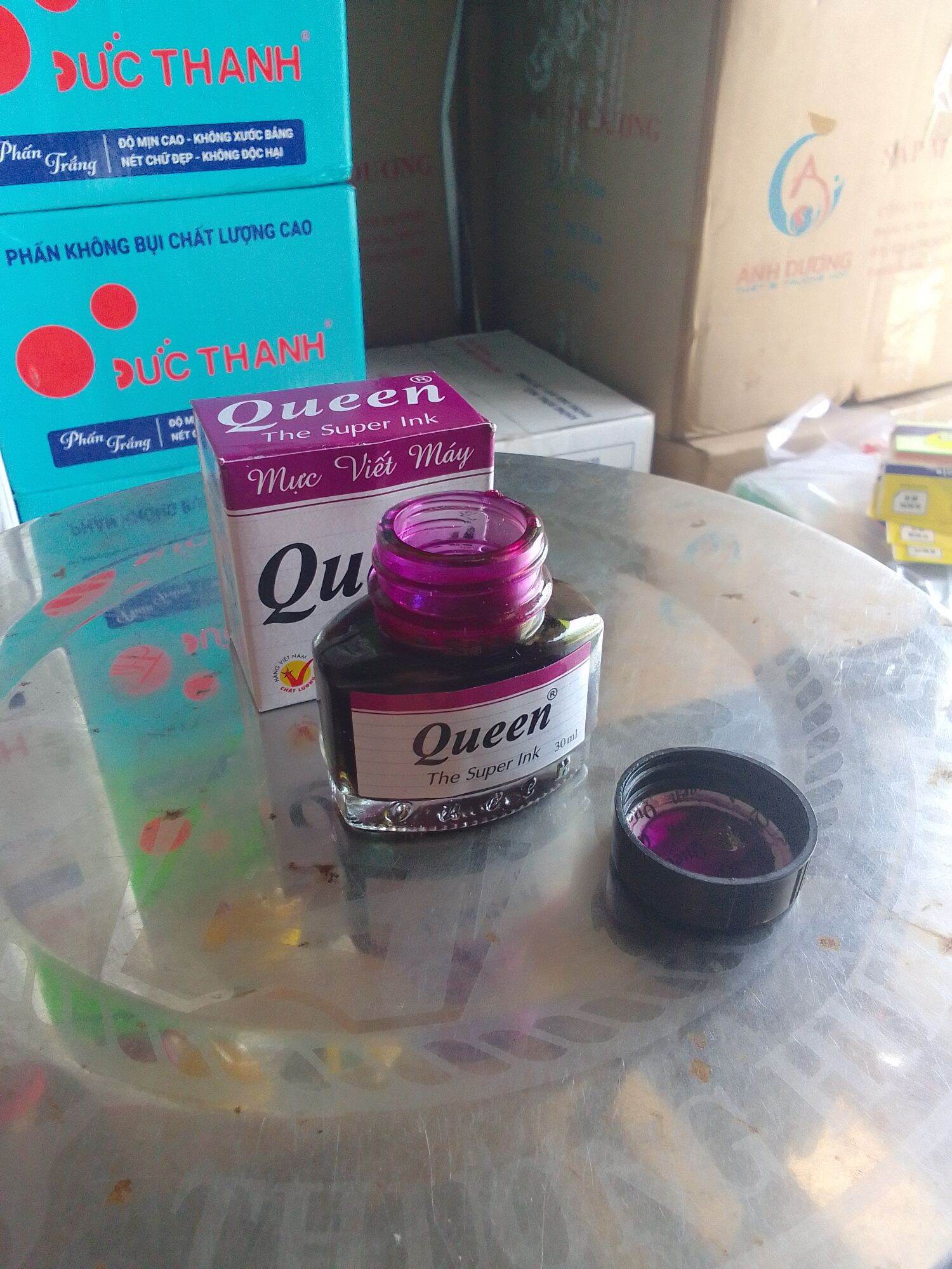 Mực bơm bút máy thương hiệu QUEEN 30ml màu tím