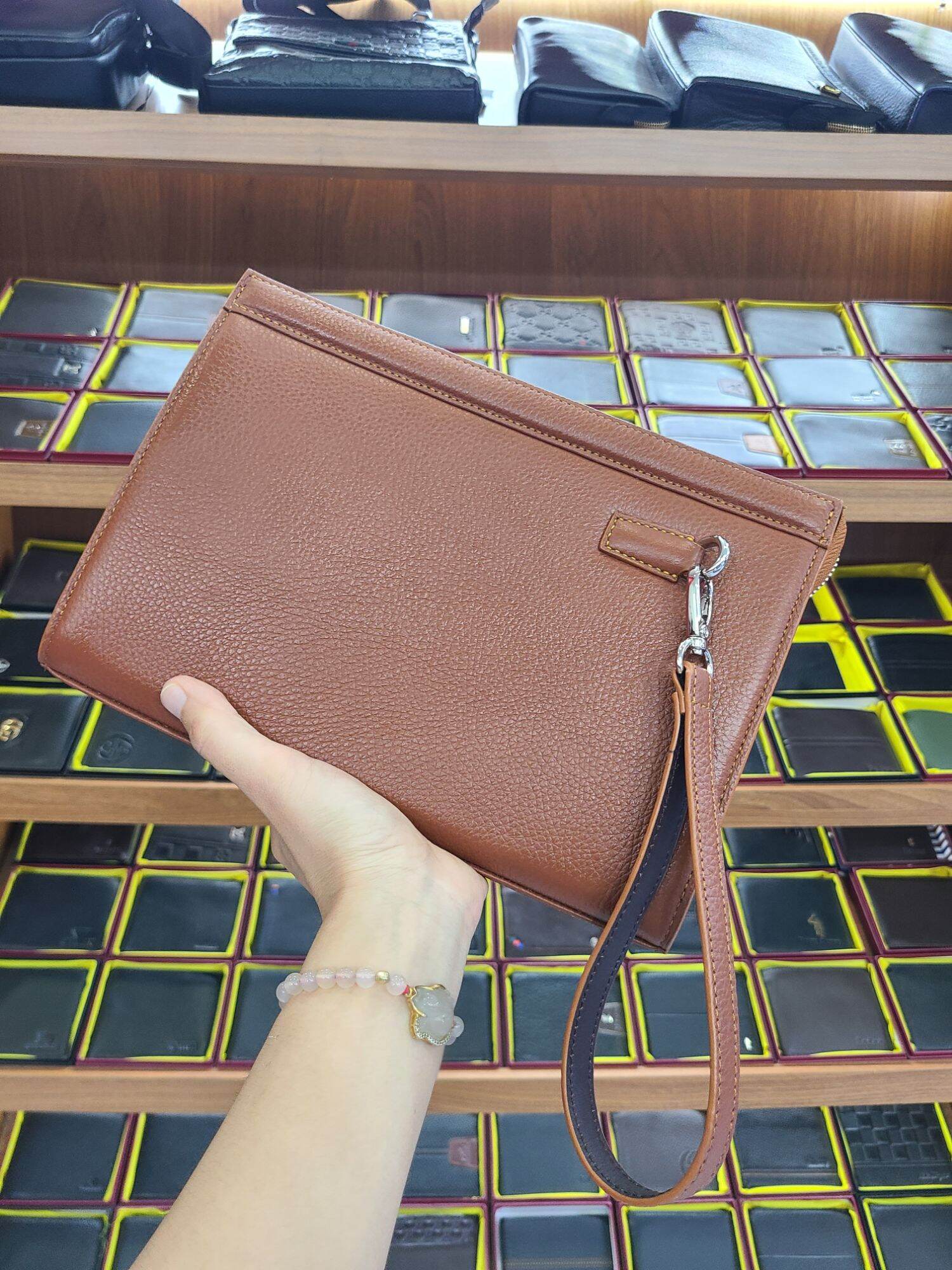 Clutch cầm tay, ví cầm tay da bò, da đà điểu thật cao cấp