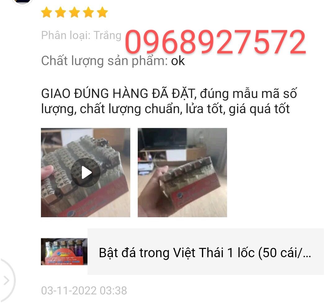 Bật lửa_quẹt gas trơn Việt Thái (50 cái/ hộp)
