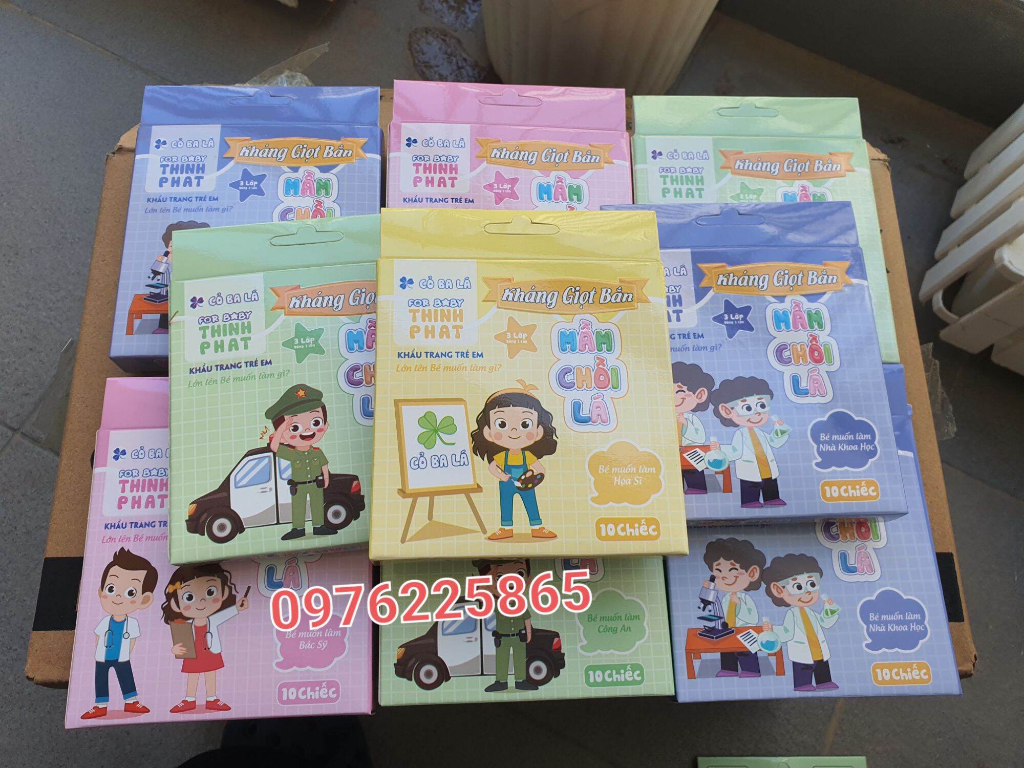 Set 10 chiếc khẩu trang Mầm chồi lá Thịnh Phát cho bé yêu
