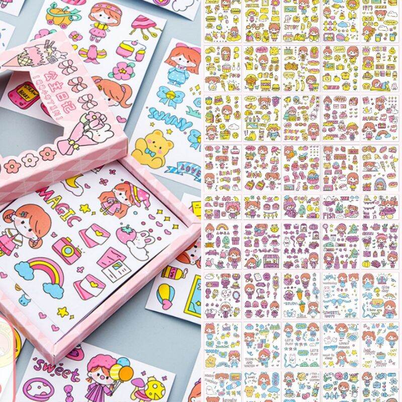 Hộp 50 tấm hình dán sticker dùng trang trí