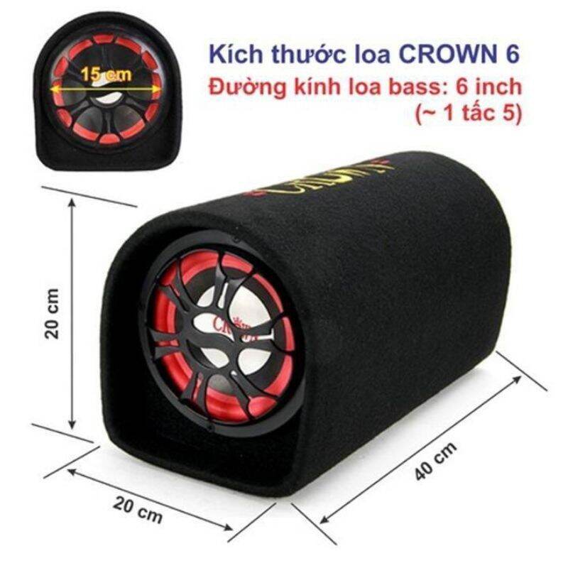 Loa crown số 6 có bluetooth chạy được cả điện 12V lẫn điện 220V, cắm thẻ nhớ usb và cắm dây kết nối cổng aux