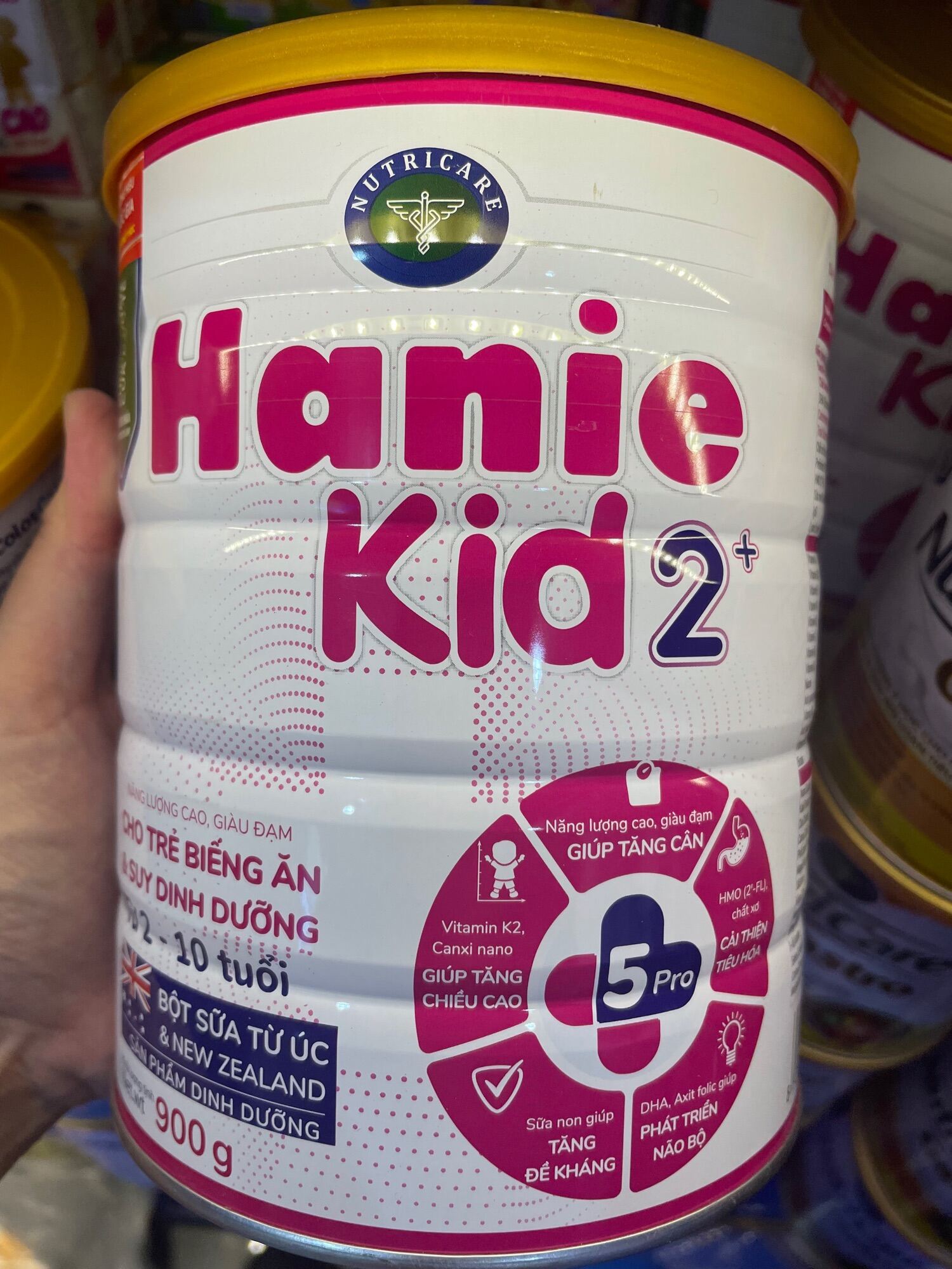 Sữa bột Hanie Kid 2+ ( 2-10 tuổi, Cam kết chính hãng, Date mới)