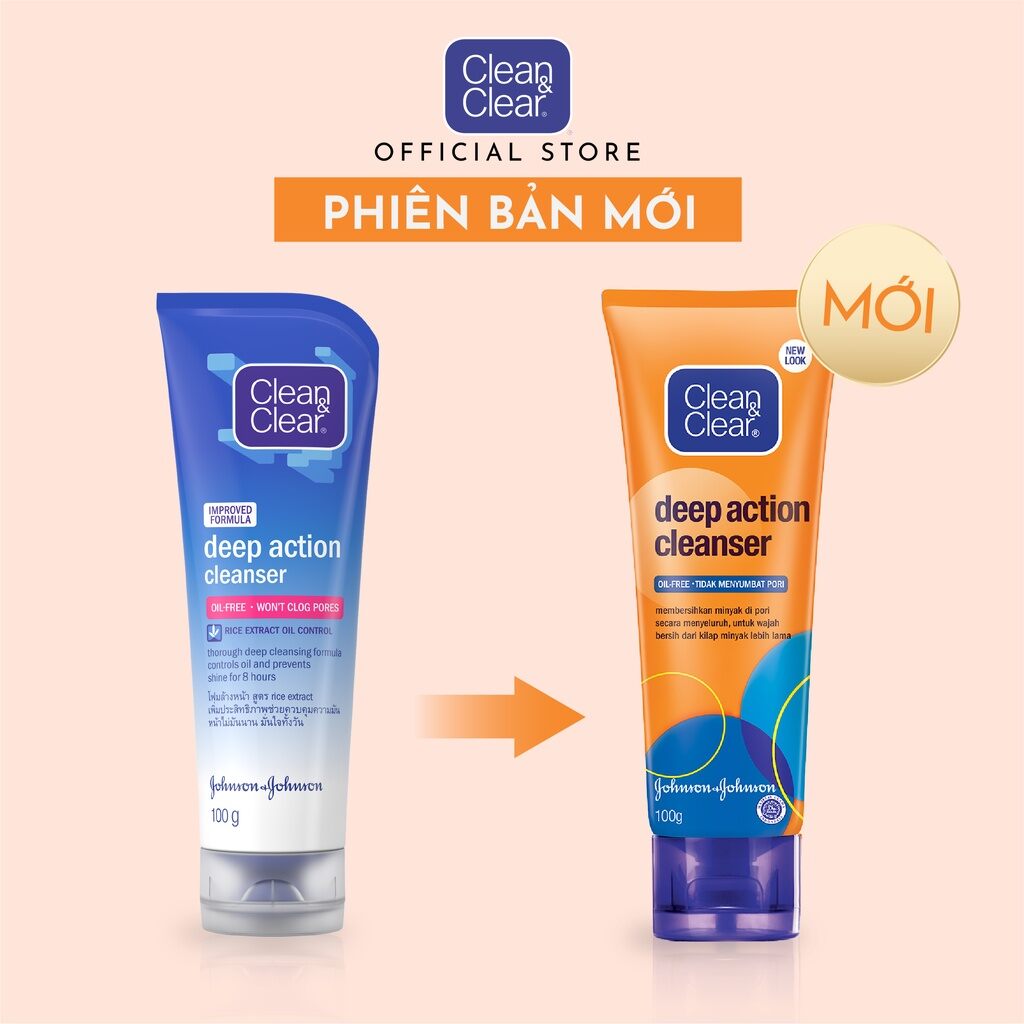 Sữa rửa mặt Clean and Clear chống nhờn/có hạt massage 100g