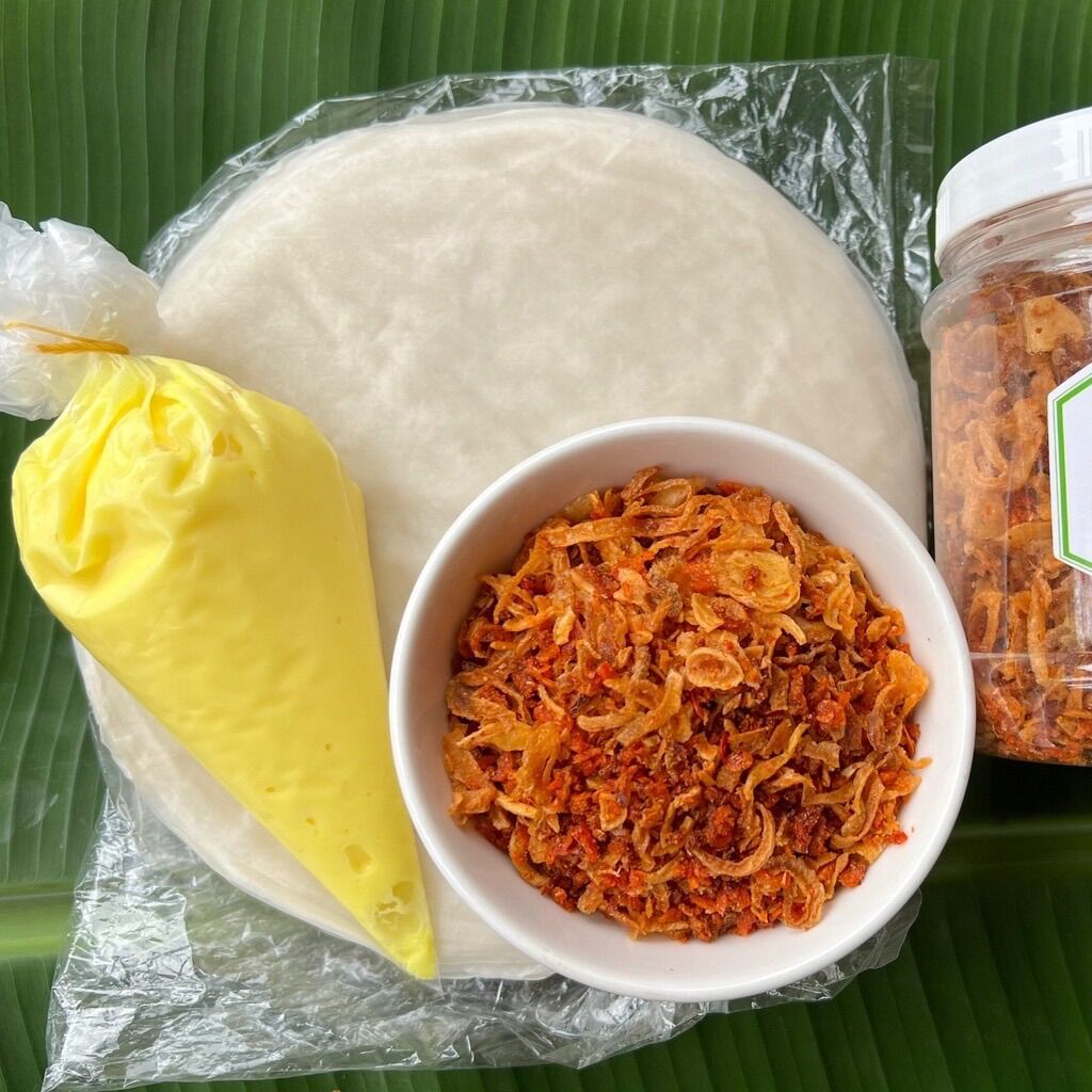 COMBO bánh tráng phơi sương + ruốc hành phi và bơ 930gr