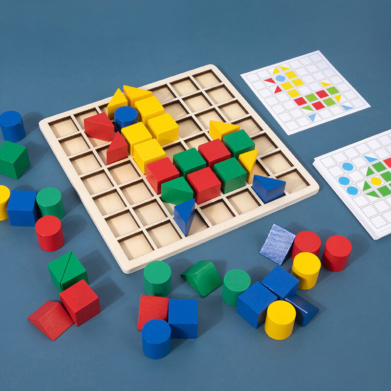 Ghép hình đồ chơi hình học hình học ba chiều của montessori đồ chơi trí tuệ giáo dục sớm trẻ em rèn luyện tư duy logic tấm ghép bằng gỗ