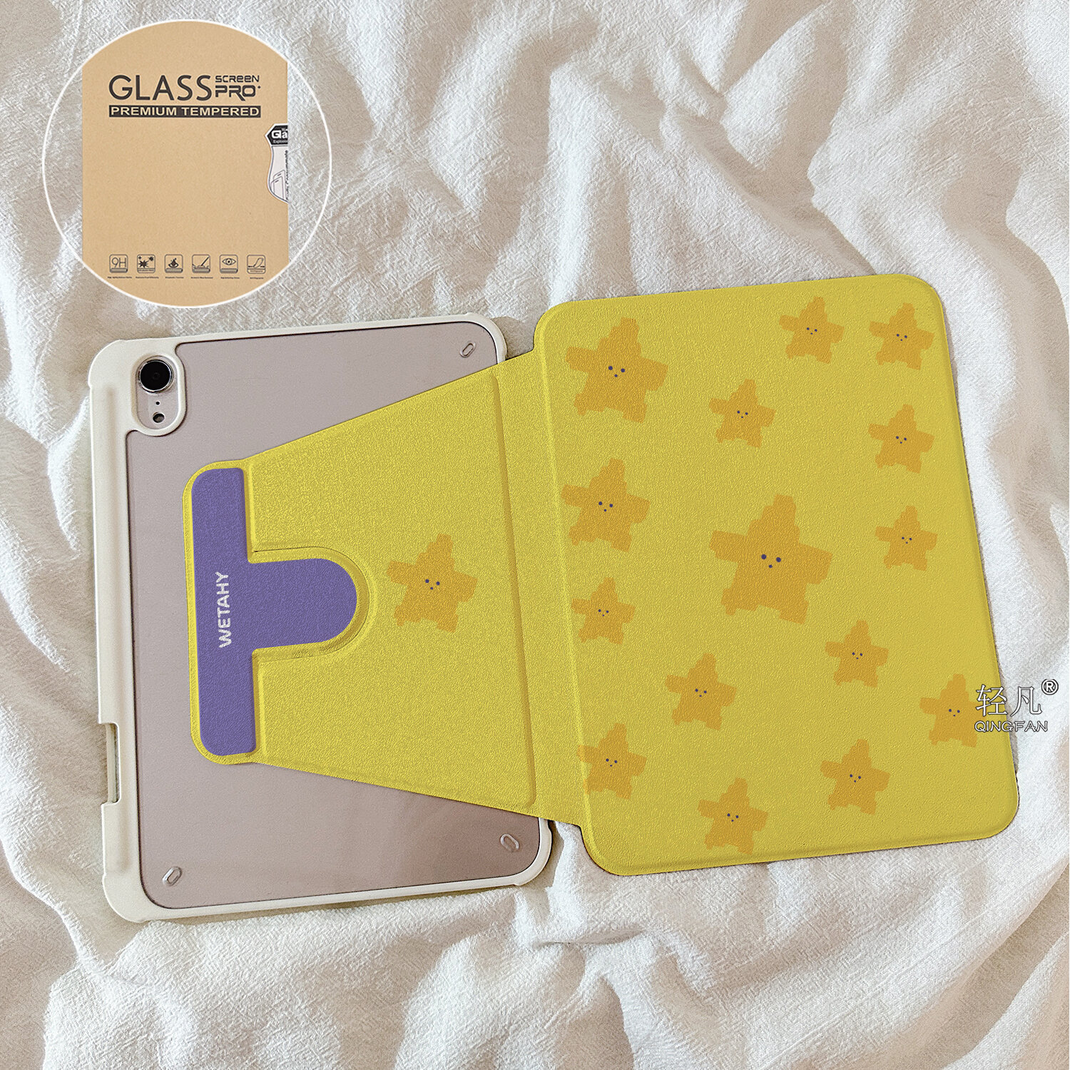 Cute Star Design Tablet Case 360 Degree Rotatable With Pen Slot - 3