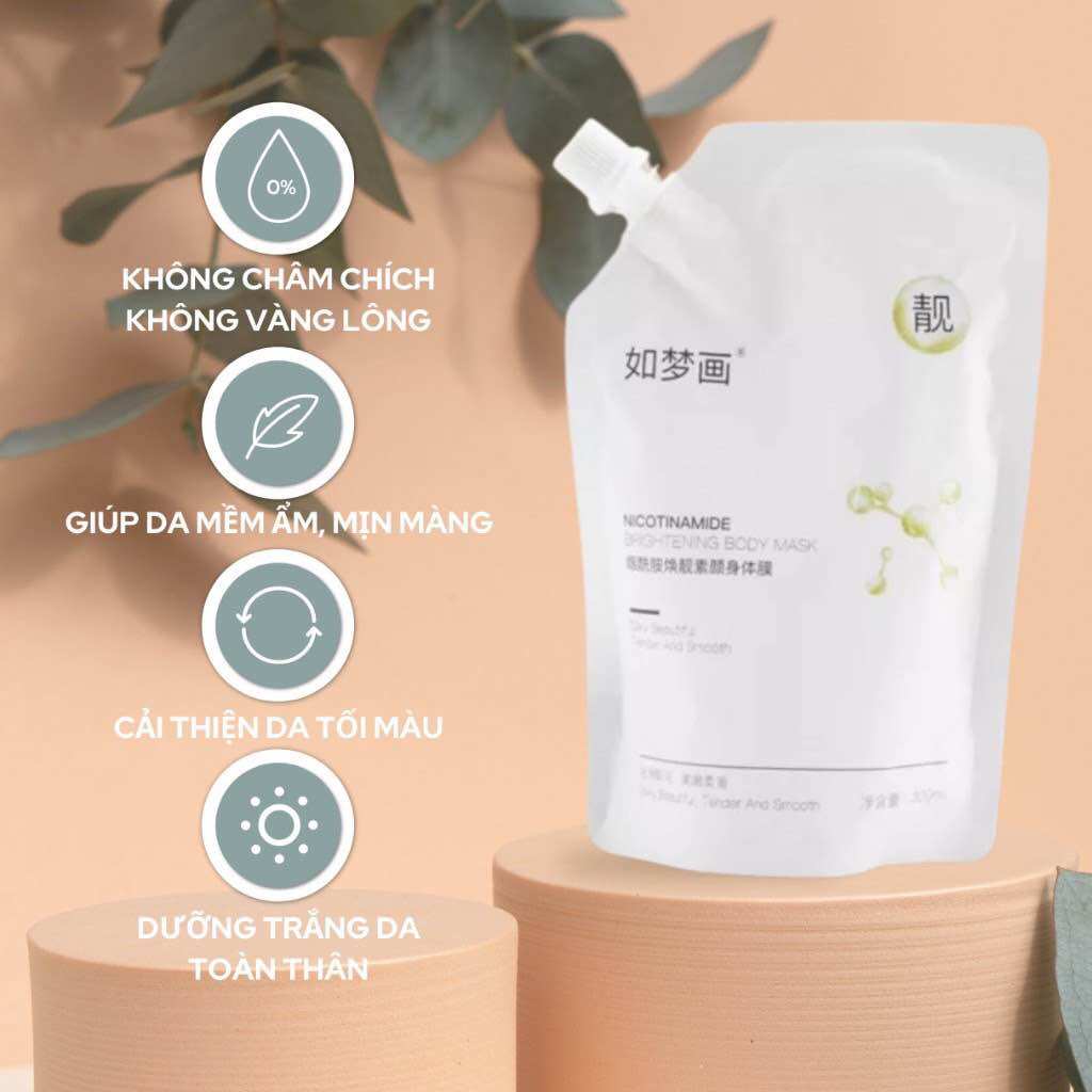 Kem ủ tắm trắng da body Niacinamide cấp ẩm làm trắng TENGYU 300ml