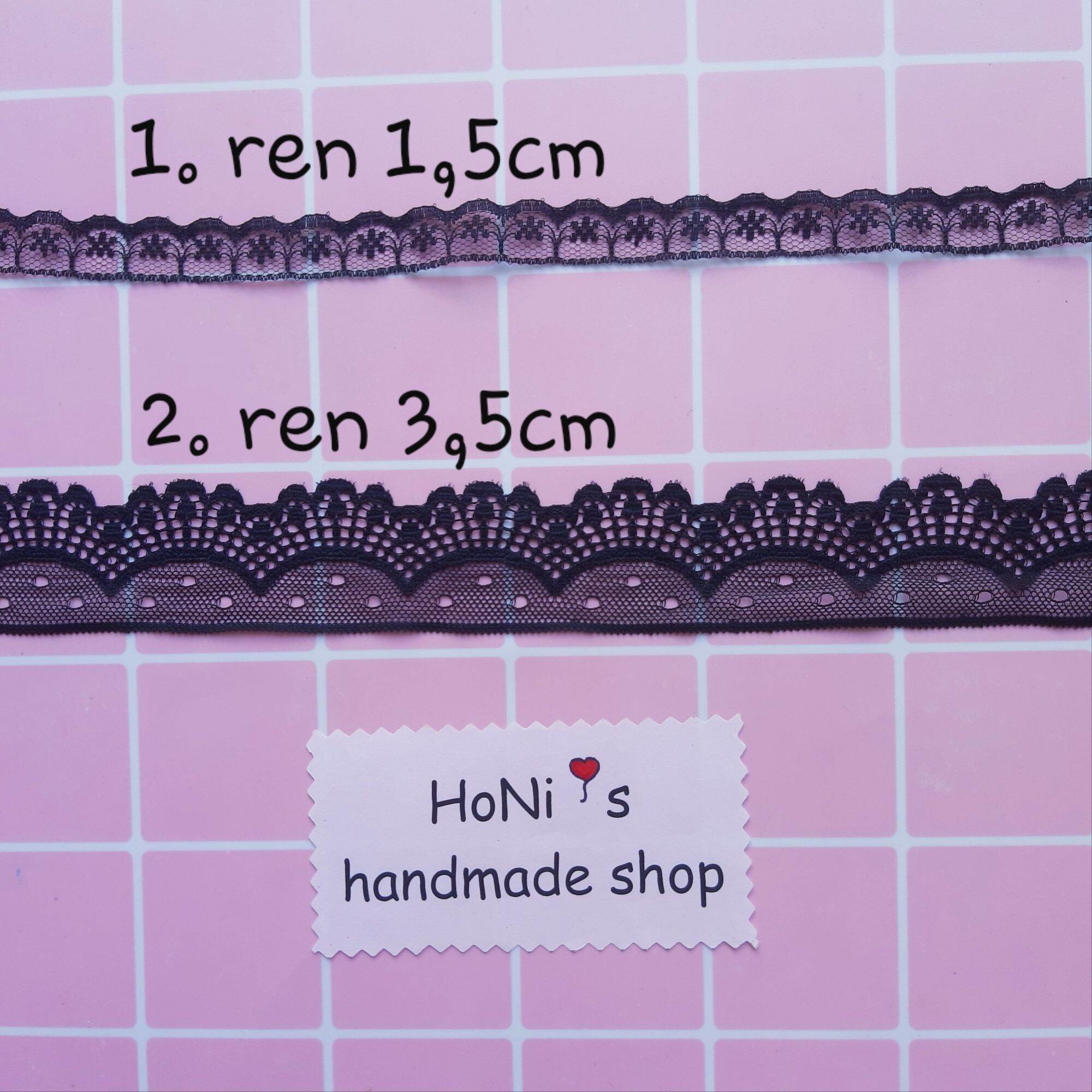 Ren trắng đen trang trí handmade nhiều mẫu nhiều cỡ
