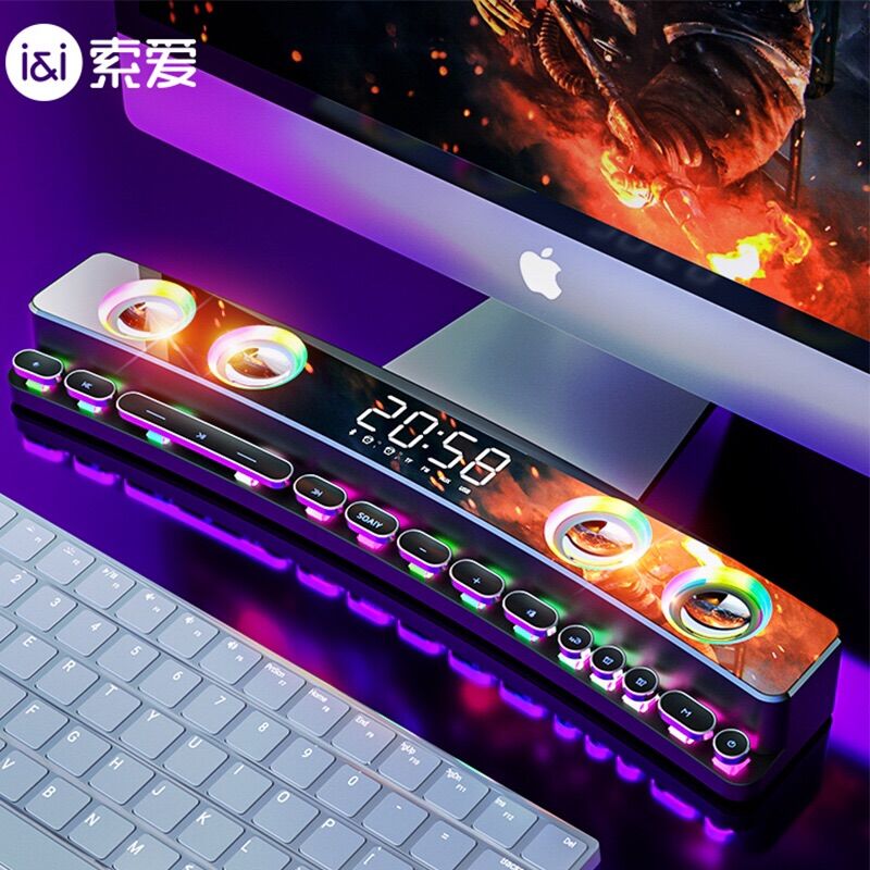 Loa rgb led 7 chế độ kết nối pc /báo thức/nhiệt độ/bluetooth/fm