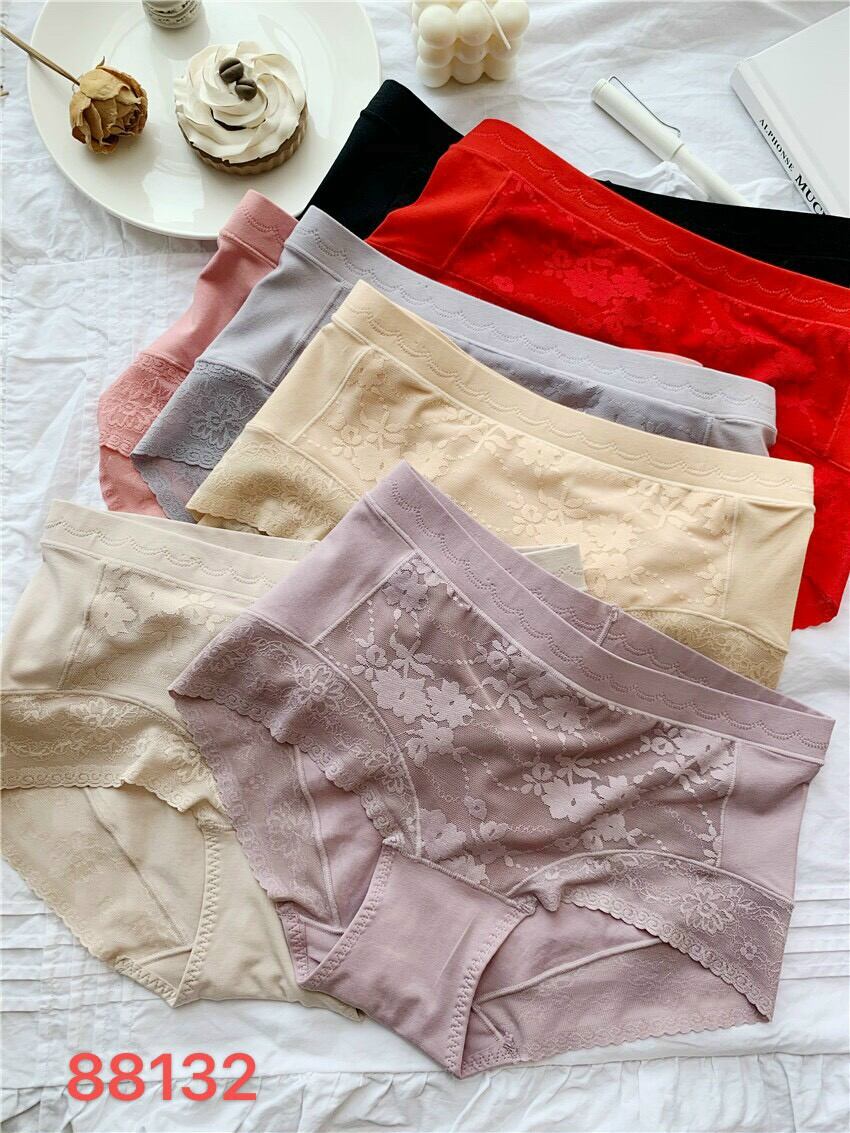 Quần lot cao cấp form to- set 5 quần cotton viền ren chất mịn đẹp từ 56-70kg mang vua
