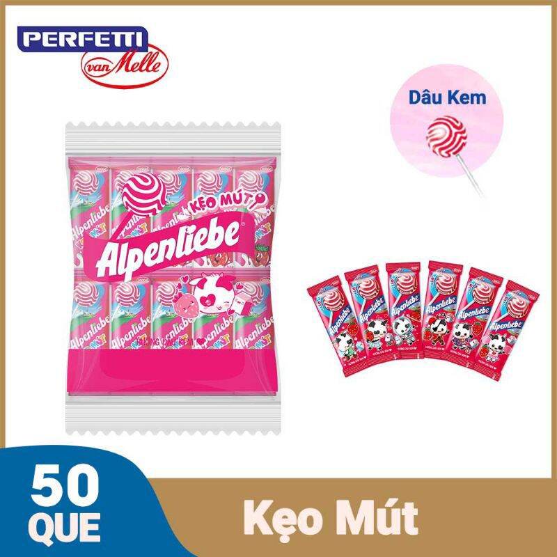 Kẹo mút alpenliebe hương dâu kem