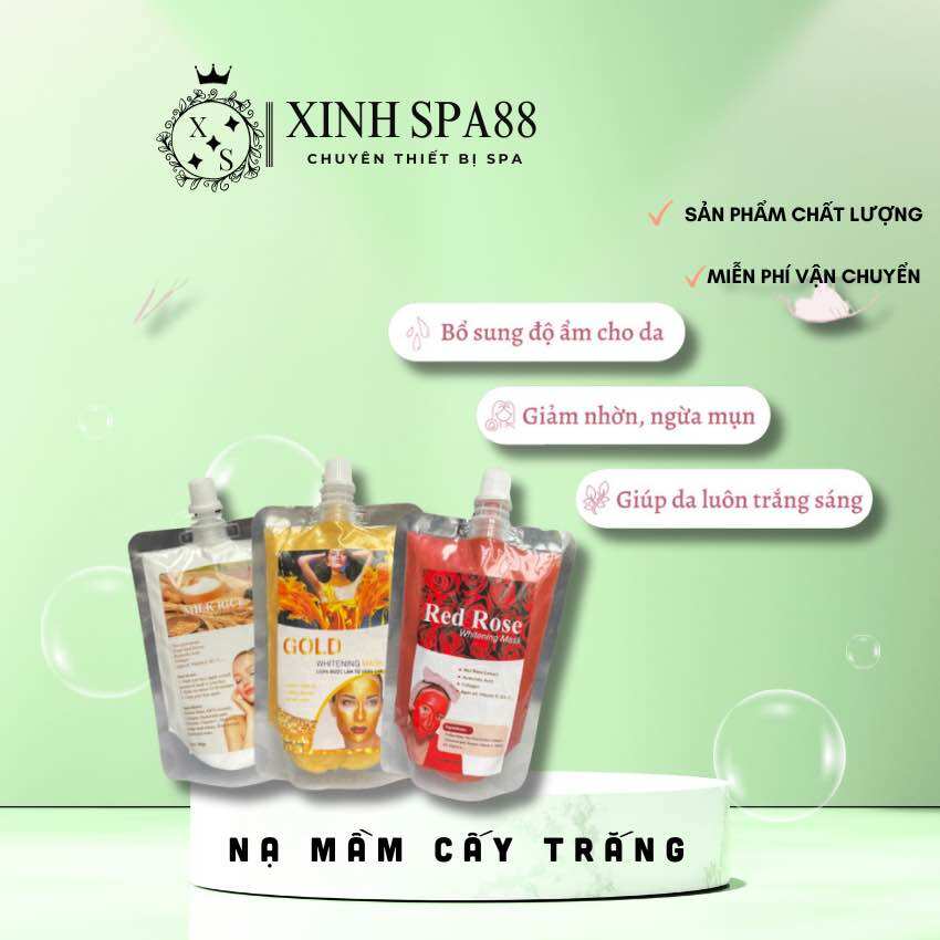 Cấy ủ trắng mầm gạo, ủ trắng vàng nano gold, ủ trắng nghệ detox, cấy trắng hoa hồng - spa88