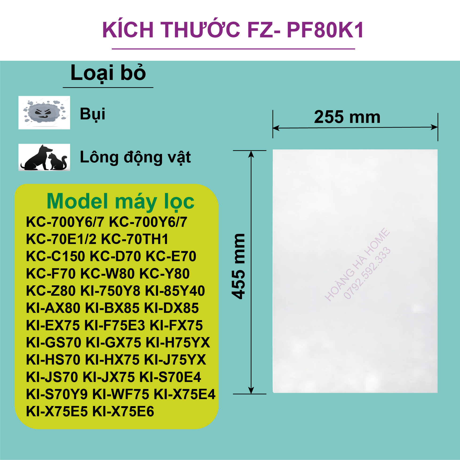 Màng lọc thô sharp, màng lọc không khí sharp (Set 6 tấm)