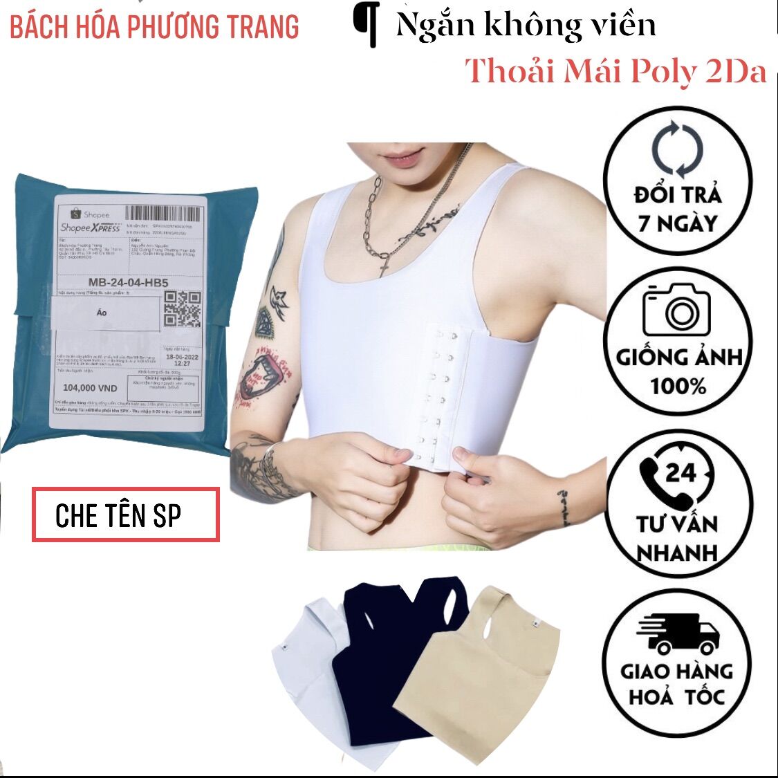 Áo nịt ngực tomboy - ngắn không viền