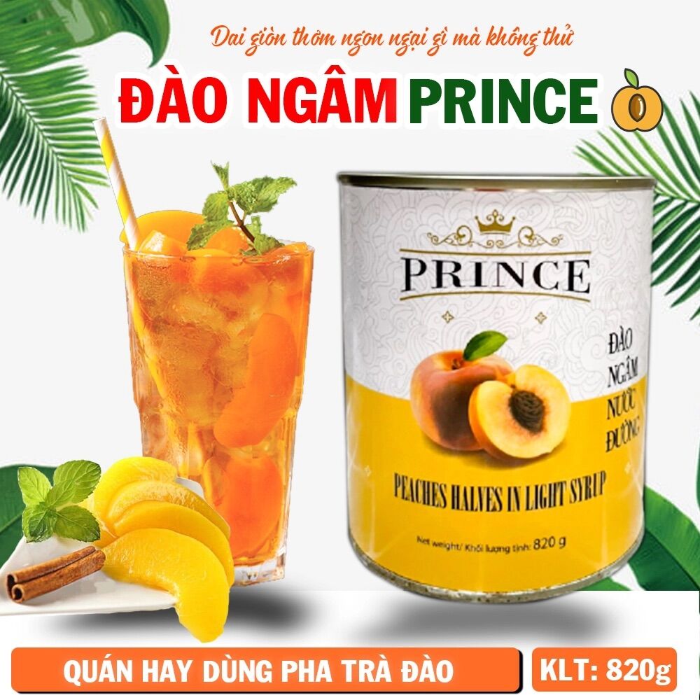 Đào Ngâm Prince - Lon 820g