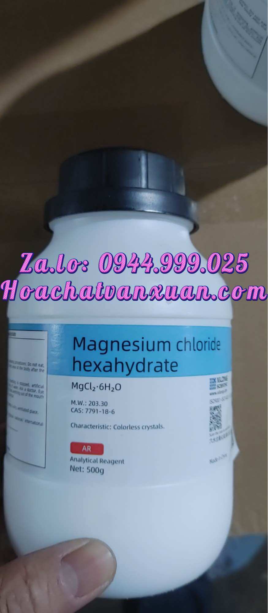 Magnesium chloride hexahydrate MgCl2.6H2O tinh khiết lọ 500g magie clorua MgCl2