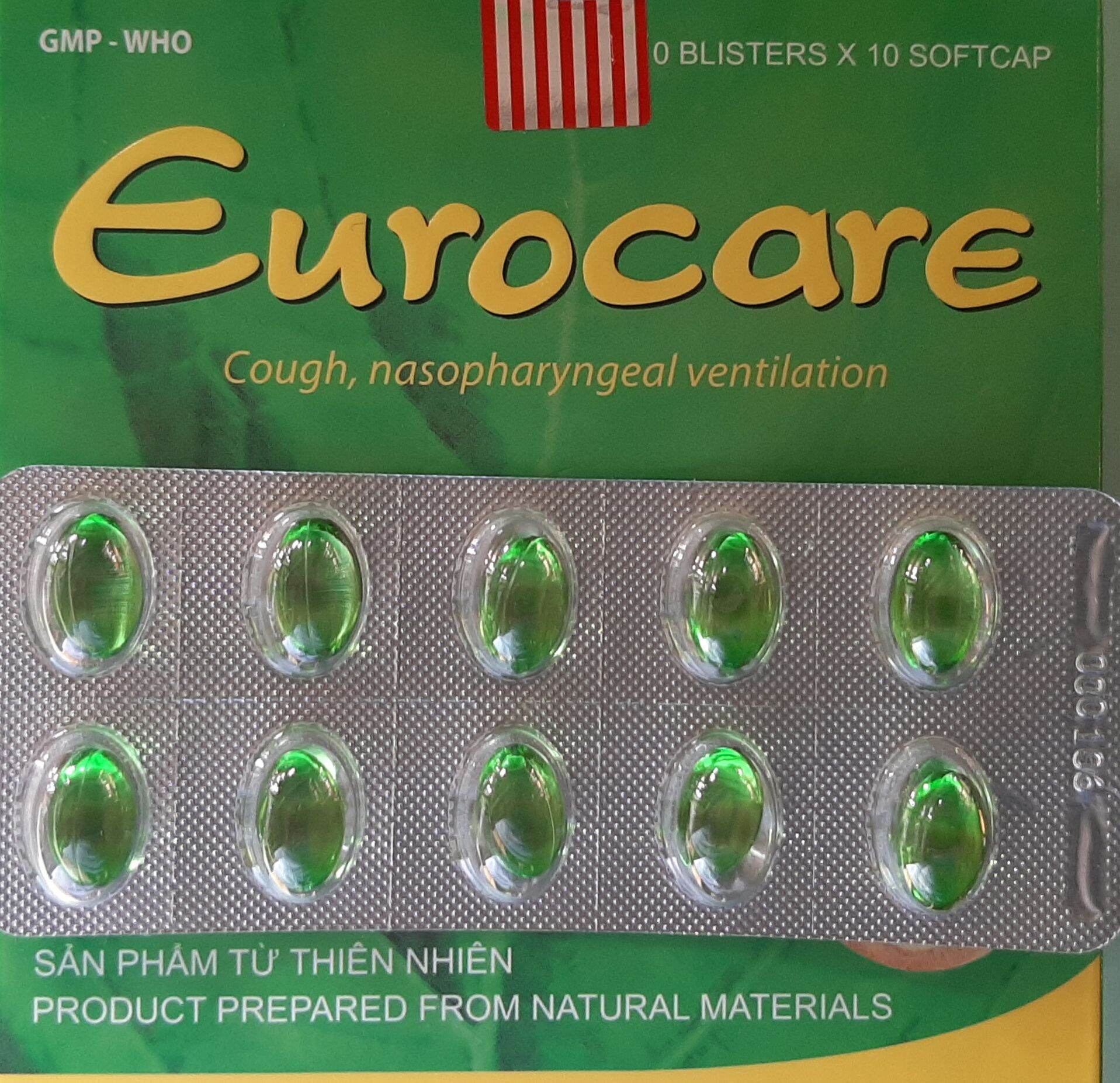 Combo 02 Hộp Eurocare Giảm Ho Thông Thoáng Mũi Họng