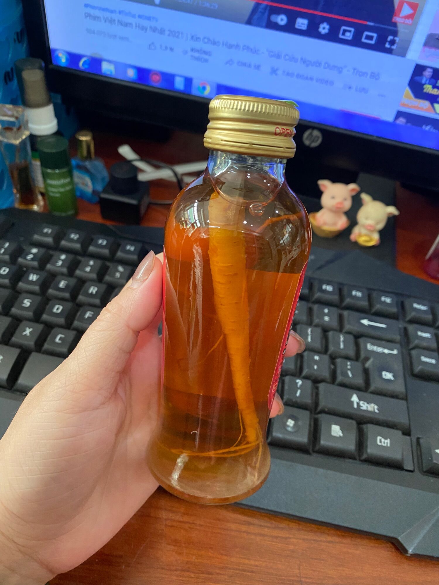 Nước hồng sâm có củ Korean Red Ginseng Liquid Plus 120ml ( 1 chai )