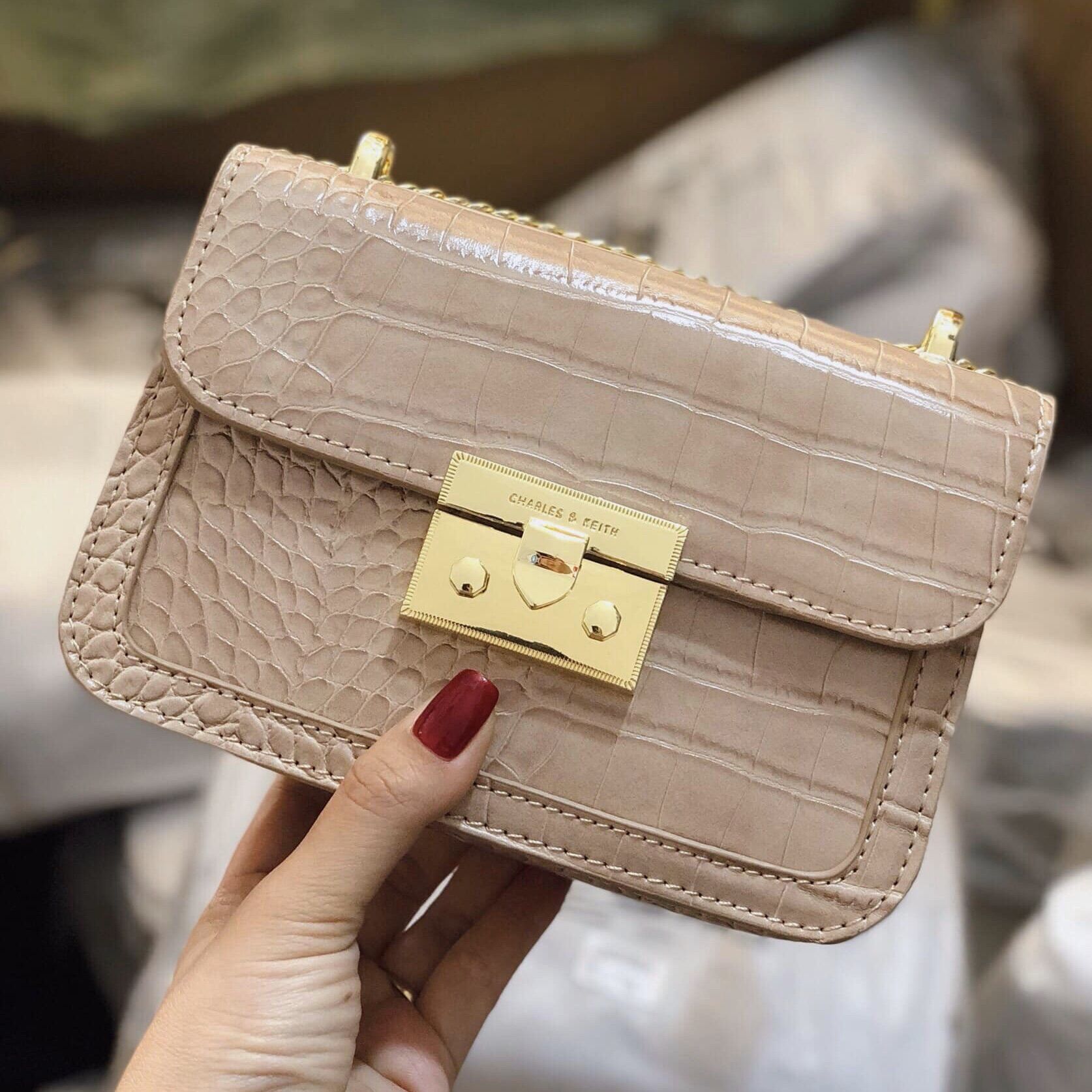 Túi hộp da rắn size 18 chất đẹp(ảnh thật)