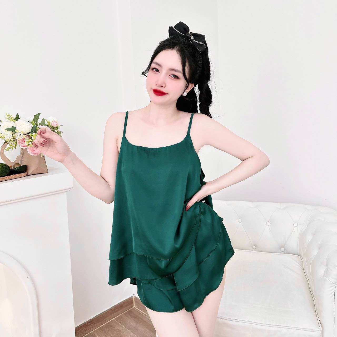 Đồ bộ bigsize 55-90kg lụa latin 2 dây quyến rũ - chất mát