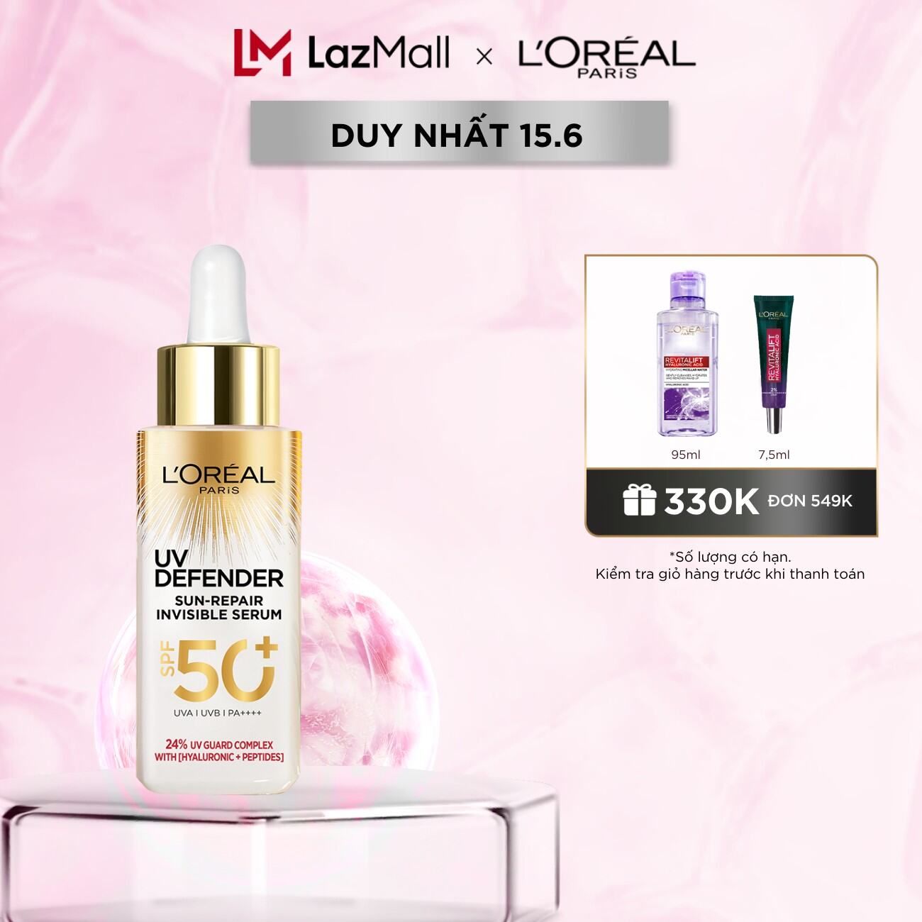Serum Chống Nắng Phổ Rộng Mỏng Nhẹ, Bảo Vệ & Cải Thiện Làn Da L'oreal Paris 30ml