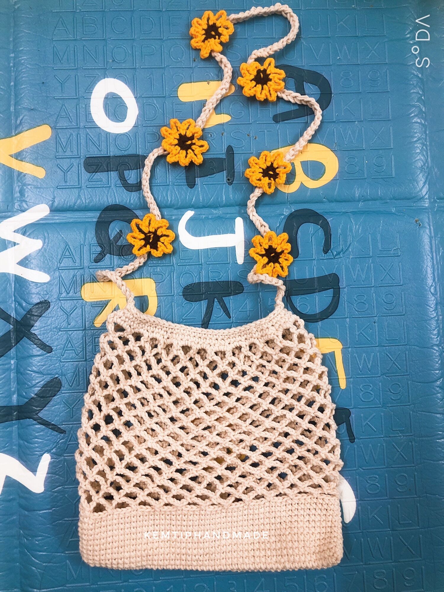 Túi hoa daisy móc tay handmade