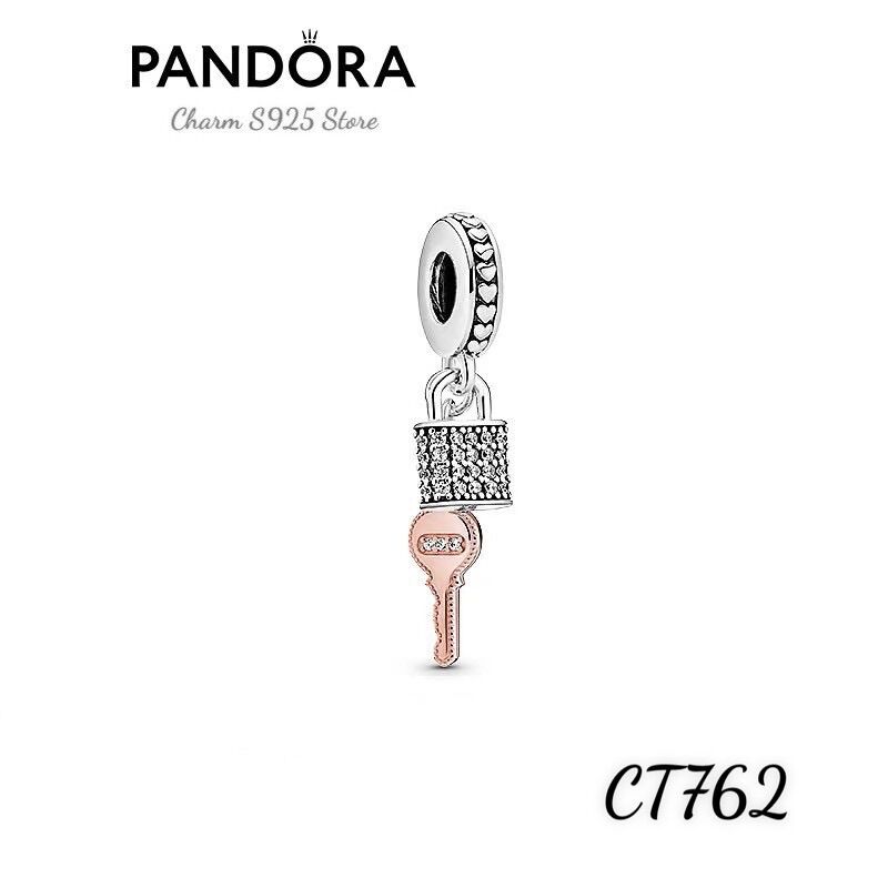 Charm pan ale treo ổ khoá chìa bạc s925