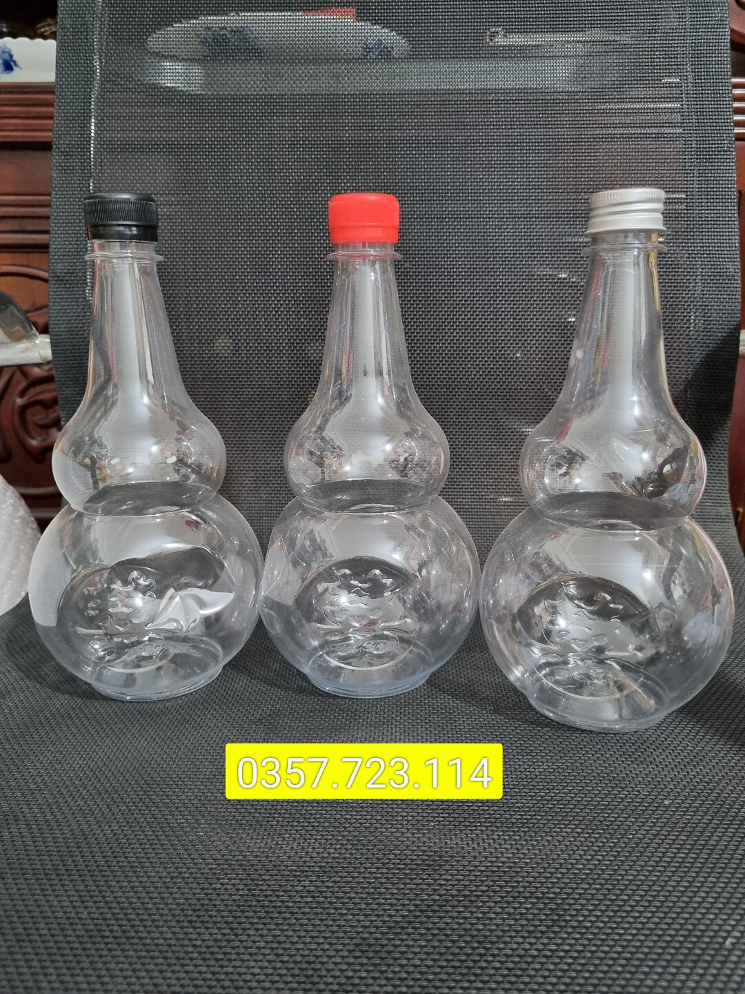 Chai nhựa hồ lô 850ml dập nổi chữ hỷ