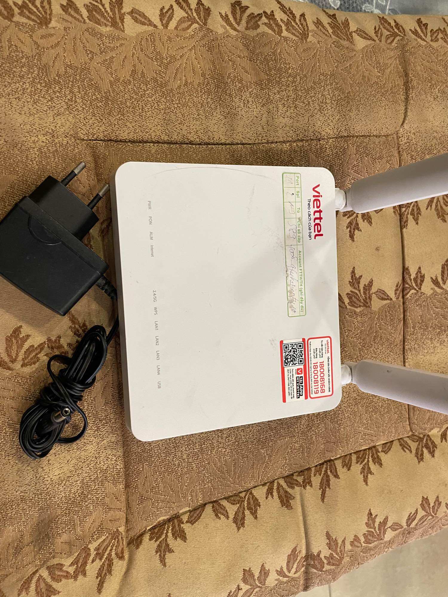 Modem gpon viettel huawei hg8145v5-20 phát wifi 2 băng tần, chuẩn gpon, đa qua sử dụng