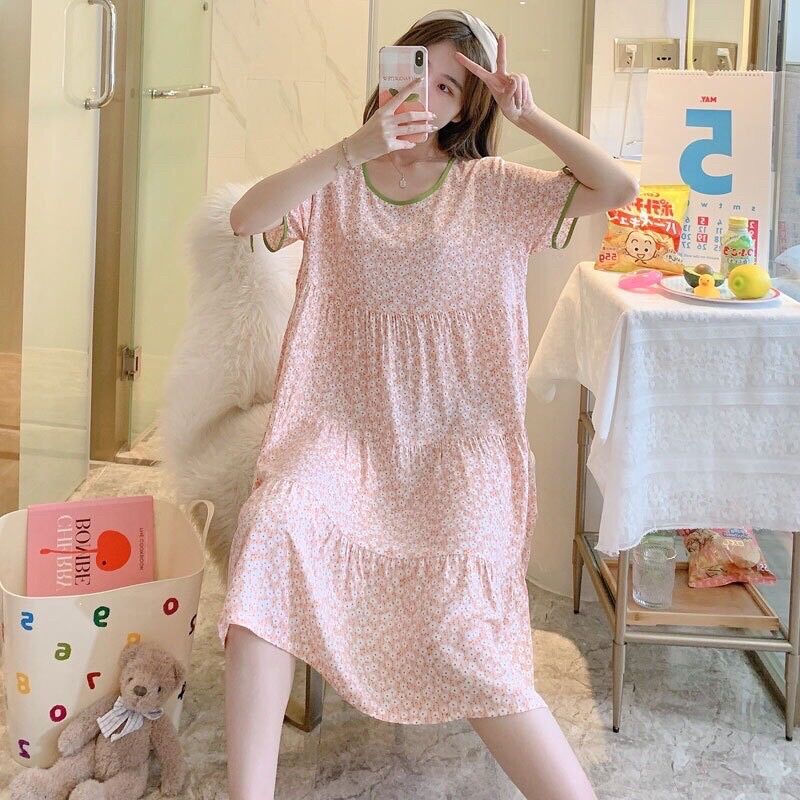 Váy mặc nhà, váy bầu lanh lụa siêu mềm mát, freesize rộng rãi