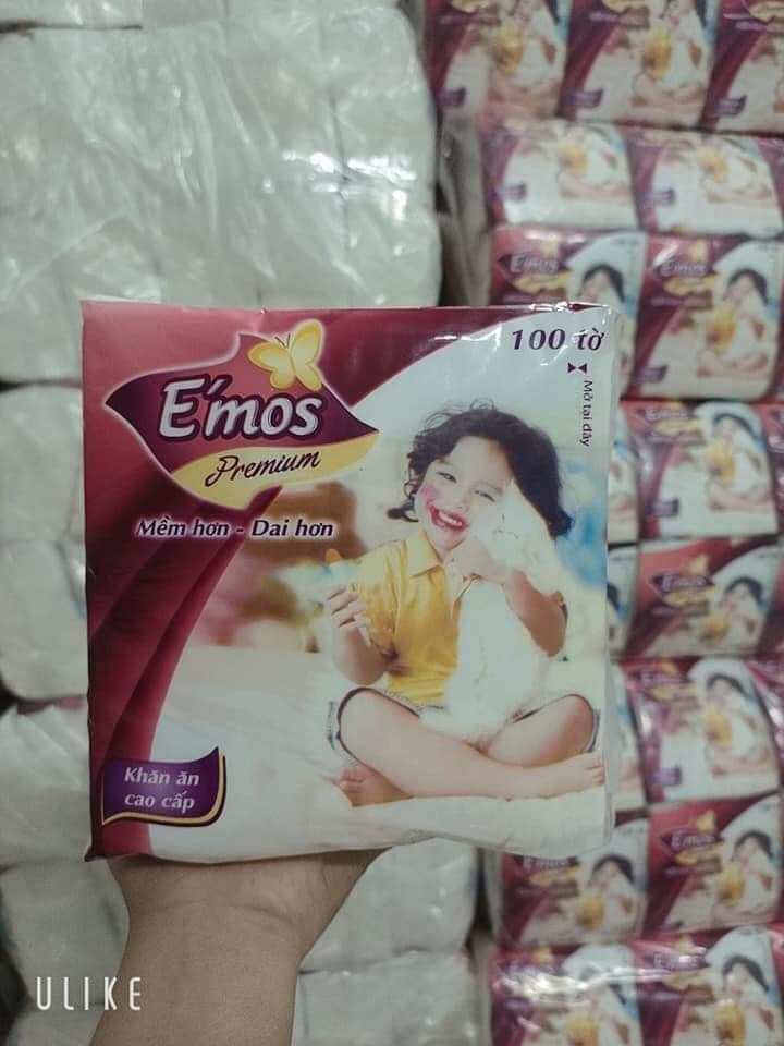 10 gói  giấy vuông khăn ăn emos