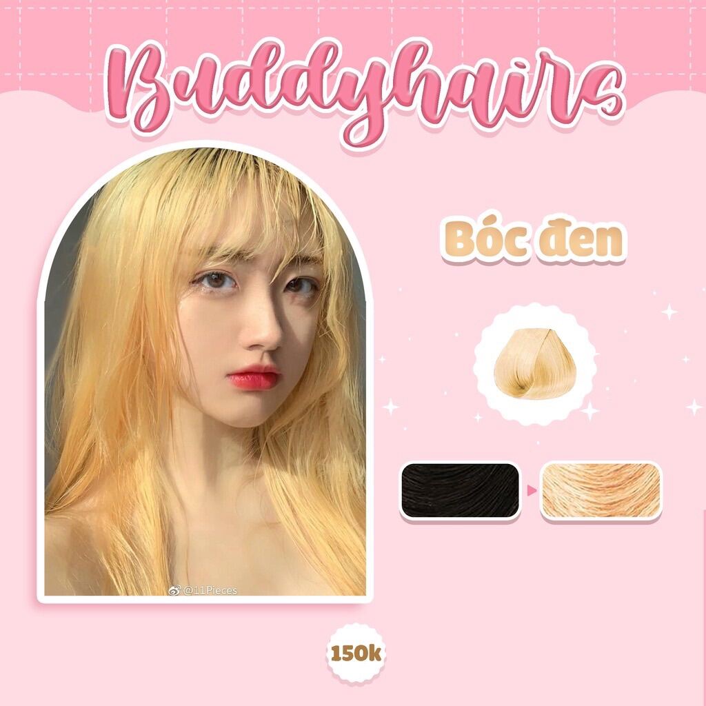 Nhuộm bóc màu khử màu nhuộm đen,đỏ, tím ra nền tóc nâu, nhuộm tóc kèm trợ nhuộm và gang tay