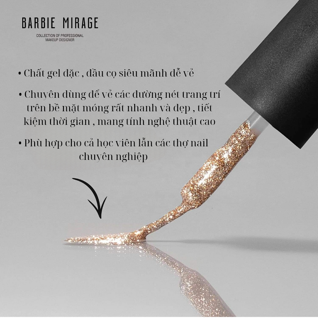 Gel vẽ cọ nét Barbie Mirage cao cấp lẻ chai