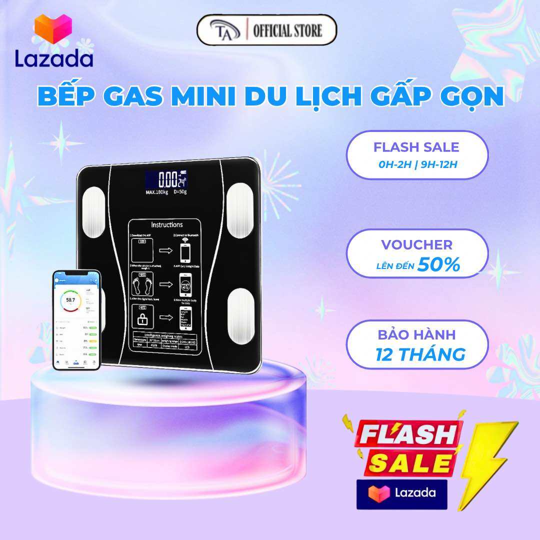 Cân Sức Khoẻ Điện Tử Kết Nối Được Với Điện Thoại, Cân Điện Tử Đo 18 Chỉ Số Cơ Thể ( Tặng Kèm Thước D