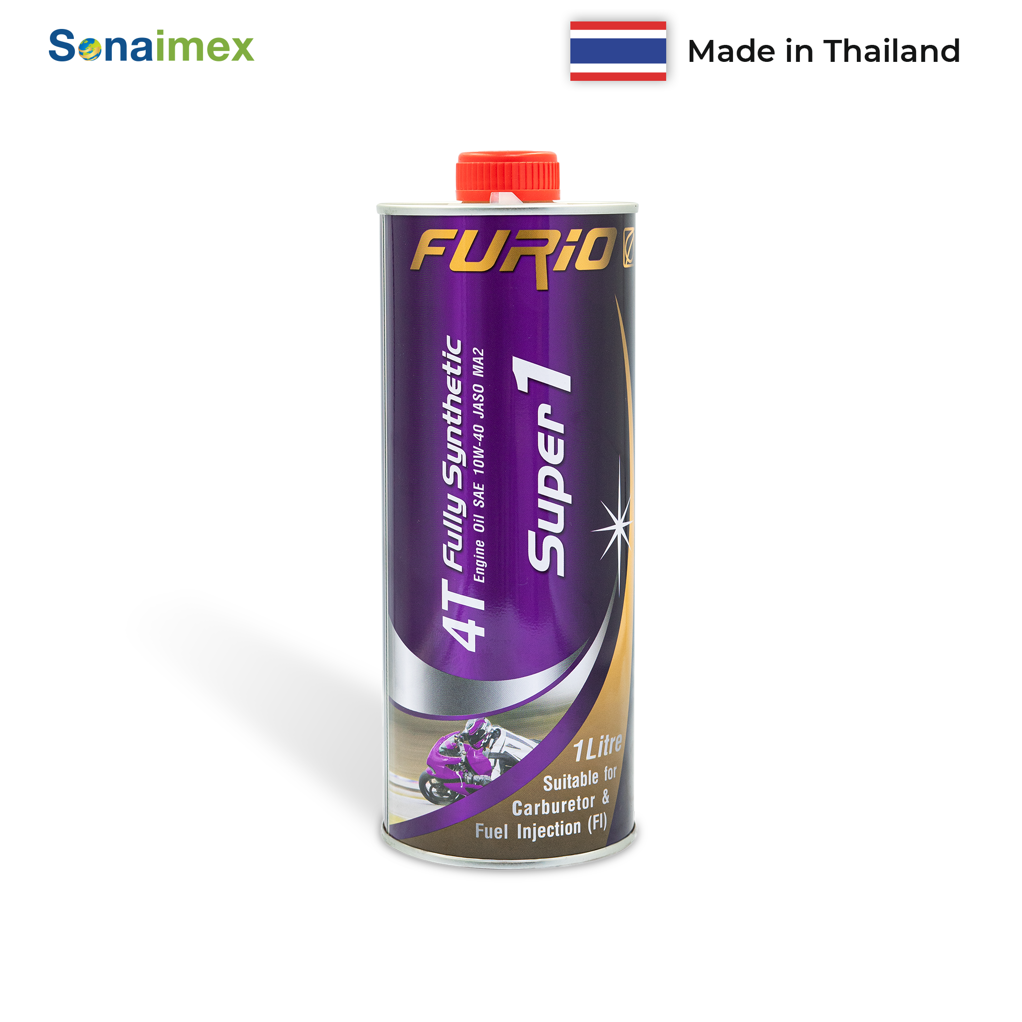 [QUÀ TẶNG] 1 Lon nhớt xe máy tổng hợp toàn phần 100% BCP Thái Lan 1L -  FURIO SAE 10W40, API SN, JASO MA2, Fully Synthetic dành cho xe số, xe ga, côn tay, motor TẶNG 1 chai vệ sinh động cơ siêu sạch BCP Engine Flush 100 mL
