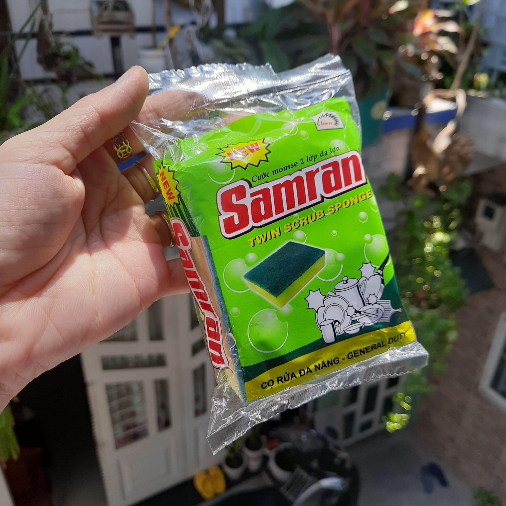 Miếng mút rửa chén tạo bọt Sum/Samran//Dura