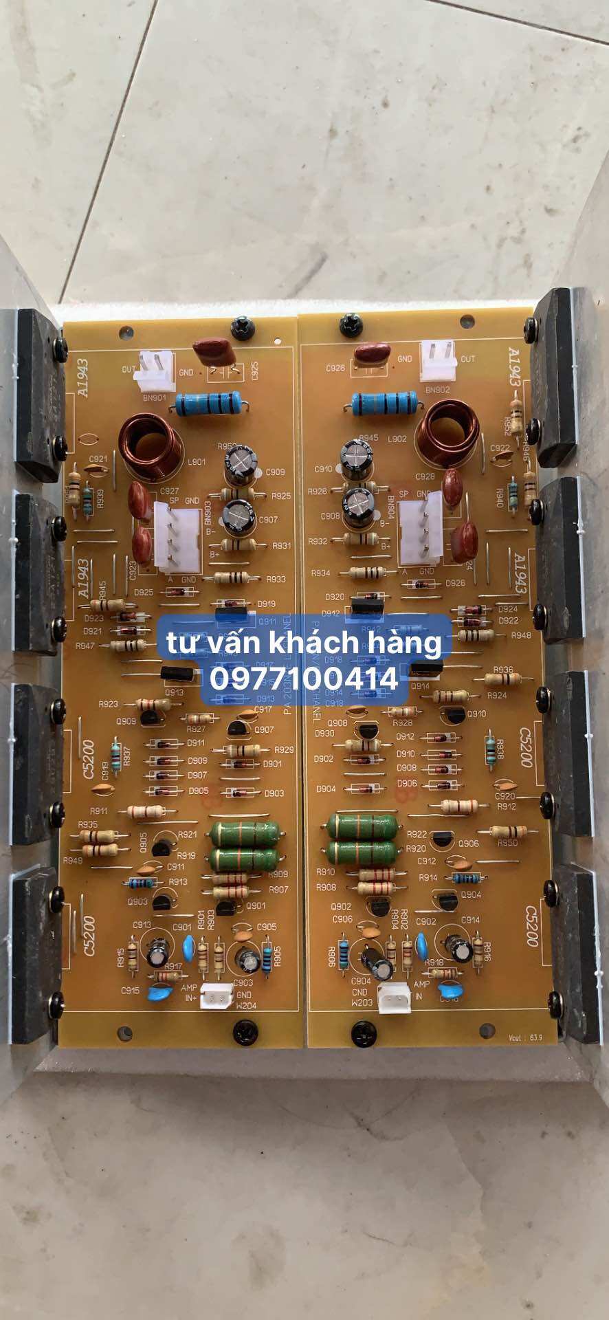 Cặp bo công suất 203N chạy 8 sò sanken 2 vít công suất lớn.