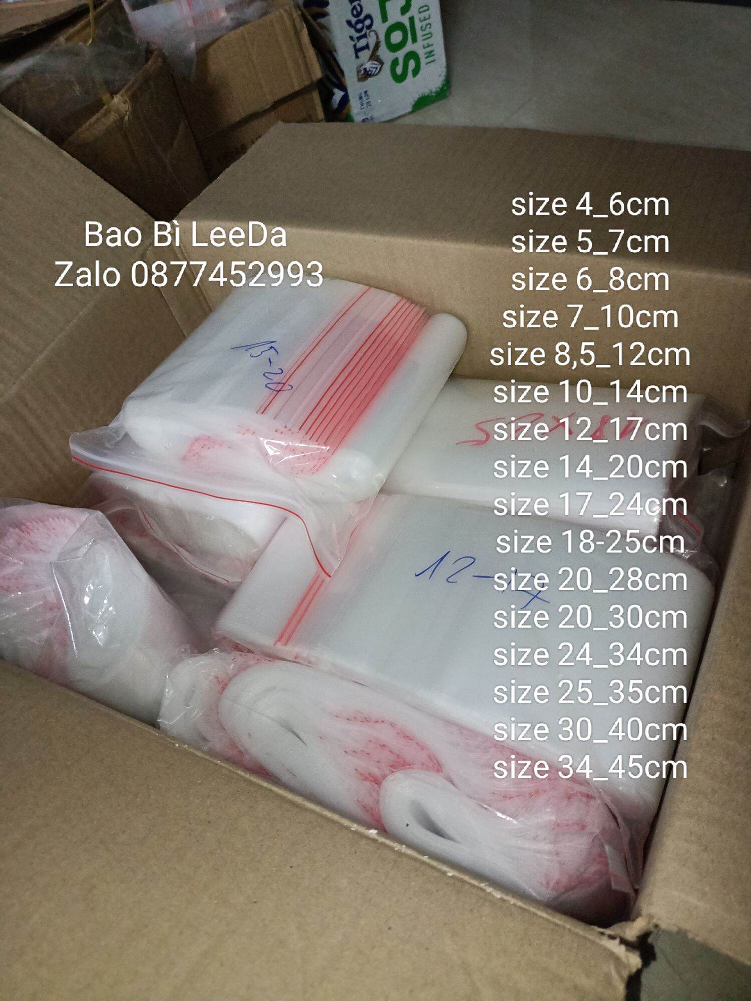 1kg túi zip chỉ đỏ loại tốt. đây đủ các size . .