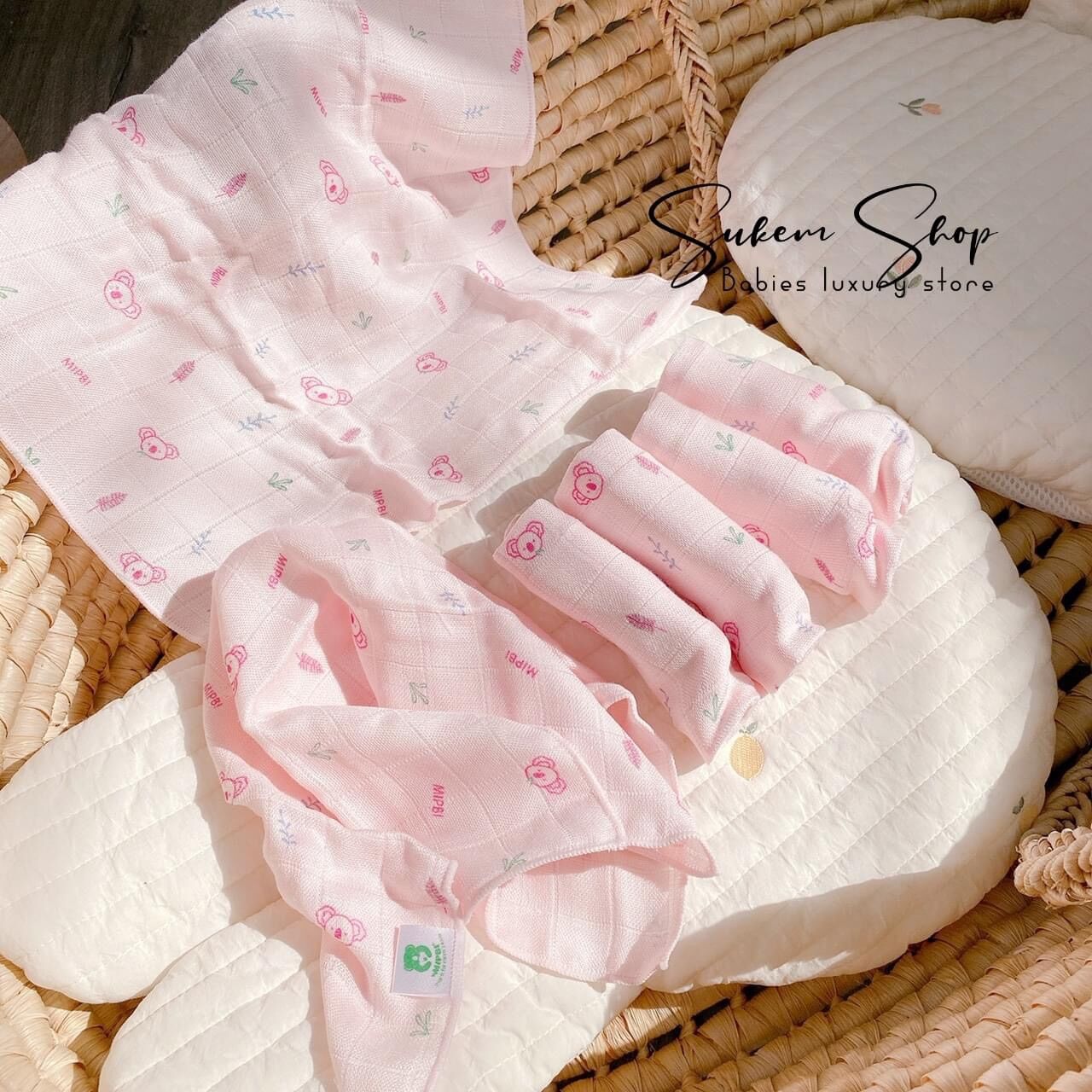 Khăn Sữa Sợi Tre MipBi ( Hộp 6 Chiếc)