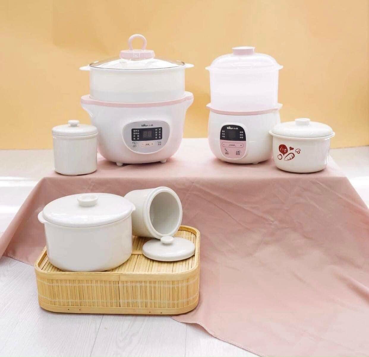 Thố sứ nồi Bear 1 6L nồi nấu cháo chậm Bear