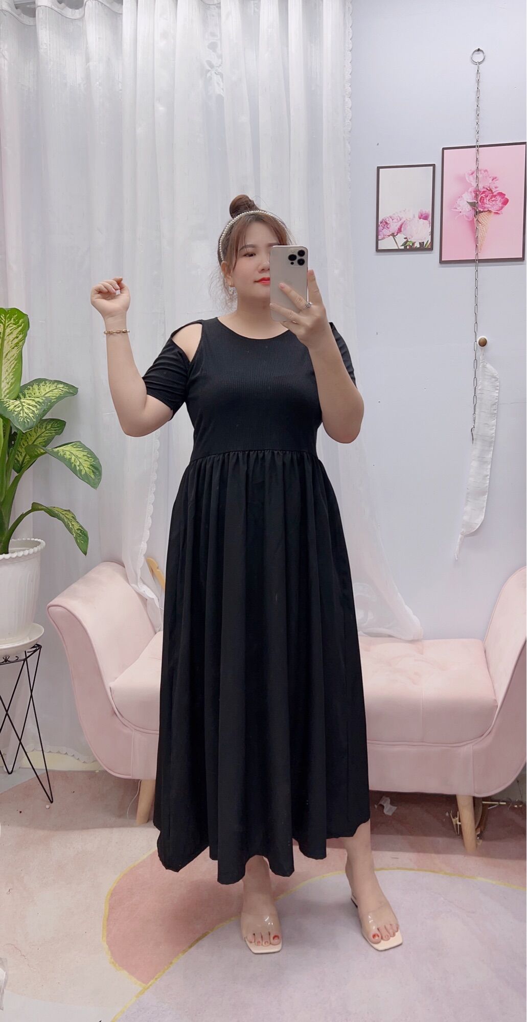 Đầm Maxxi Phom Dài Xẻ Tà (Bigszie 65-90Kg)