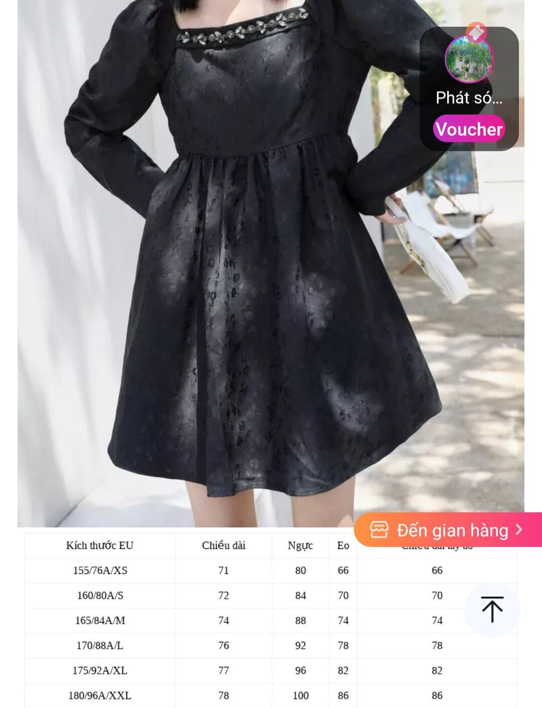 [SIZE M] Vero Moda Đầm gấm tay phồng cổ vuông đính đá