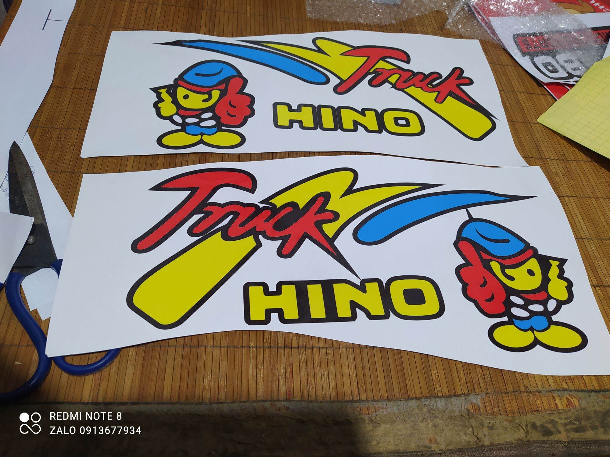Cặp tem cửa truck hino dán trang trí xe tải hino