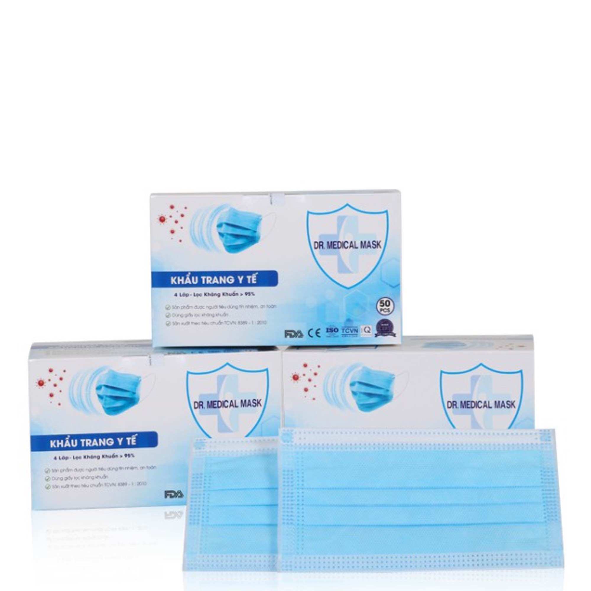  THÙNG 10 HỘP = CÁI KHẨU TRANG Y TẾ CHUẨN 4 LỚP DÀY TỐI ƯU BẢO VỆ MŨI LỌC BỤI 