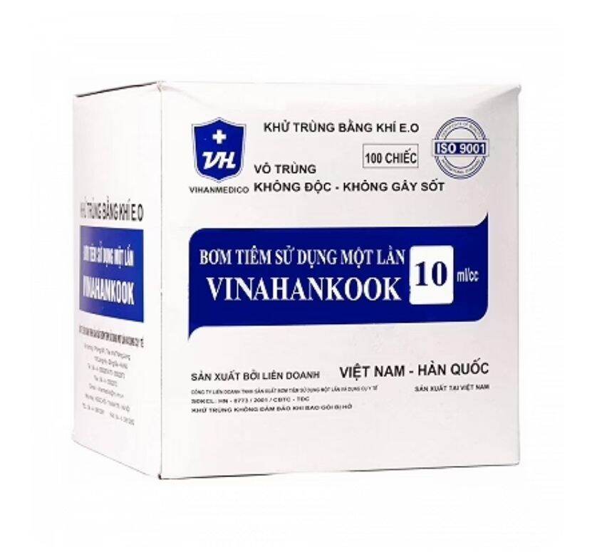 ( Combo 10 Ống bơm kim tiêm 10ml/cc) Bơm Tiêm Vô Trùng 10cc Vinahankook (H/100c)