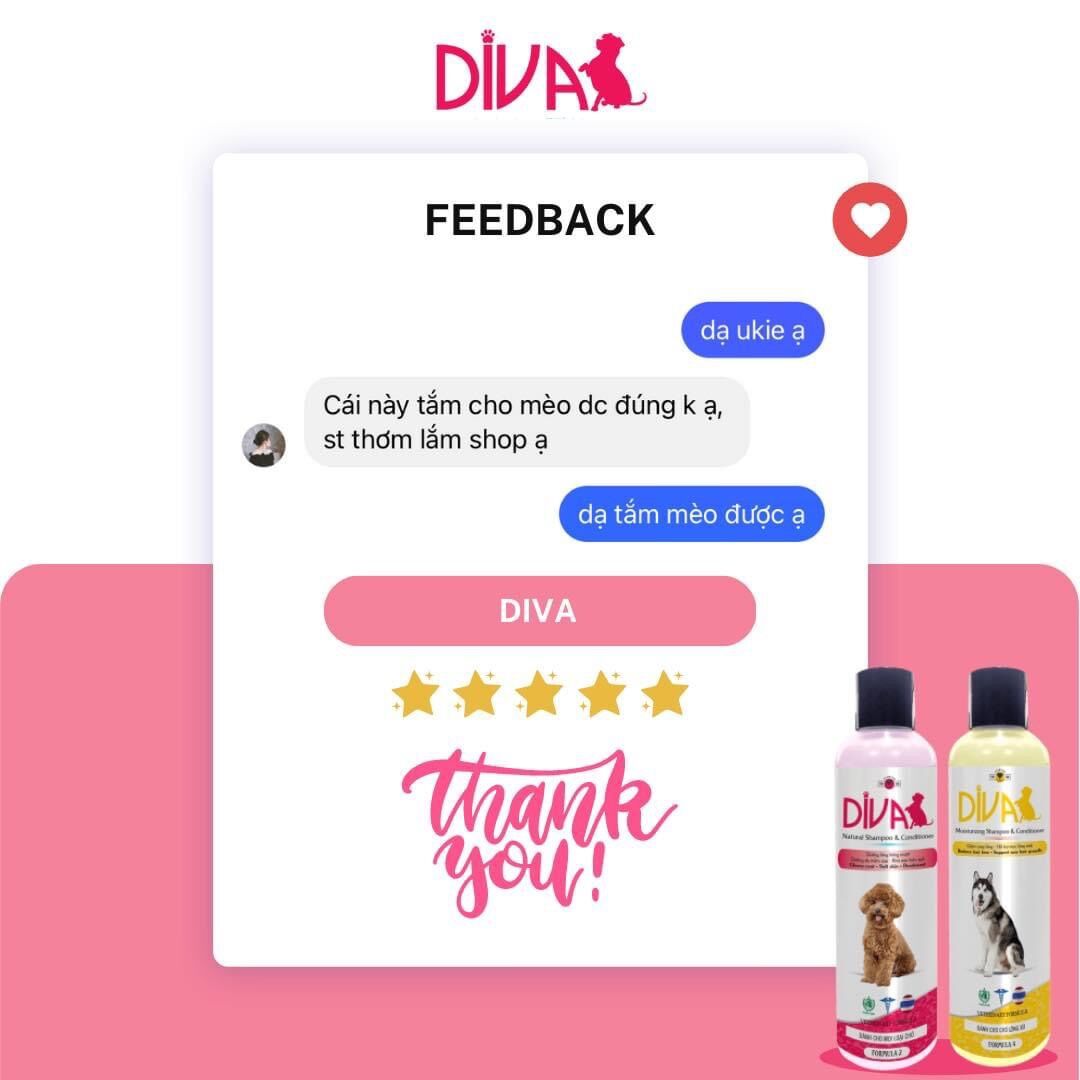 Sữa tắm thơm mượt chống rụng Diva cho chó